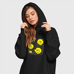 Женское худи-платье Positive emoticons, цвет: черный — фото 2