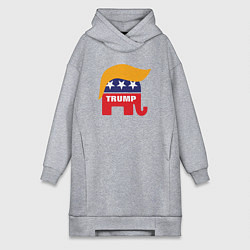Женское худи-платье Trump elephant, цвет: меланж
