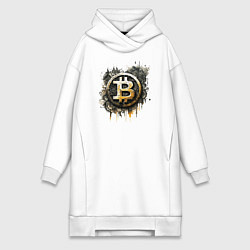 Женское худи-платье Bitcoin BTC, цвет: белый