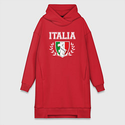 Женское худи-платье Italy map, цвет: красный