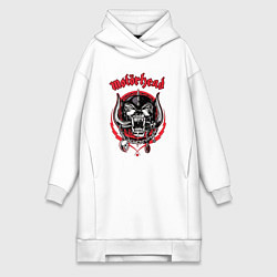 Женское худи-платье Моторхед - лихач, цвет: белый