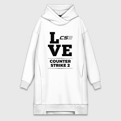 Женское худи-платье Counter Strike 2 love classic, цвет: белый