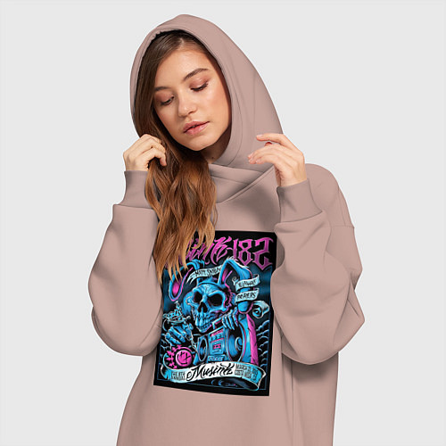 Женская толстовка-платье Blink 182 рок группа / Пыльно-розовый – фото 3