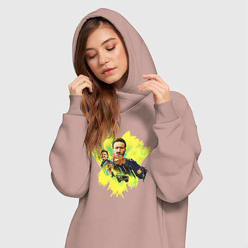 Женская толстовка-платье Невыносимая тяжесть / Пыльно-розовый – фото 3