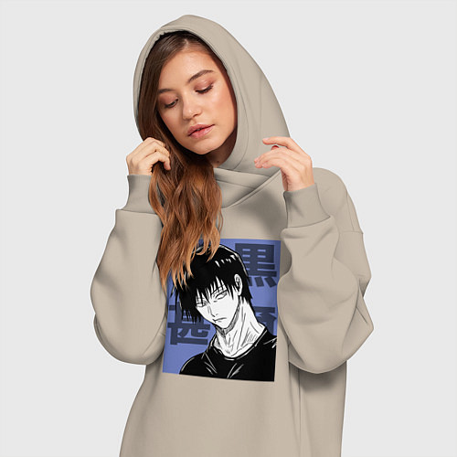 Женская толстовка-платье Тодзи Фушигуро / Миндальный – фото 3