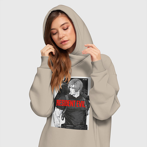 Женская толстовка-платье Леон с базукой - Resident / Миндальный – фото 3