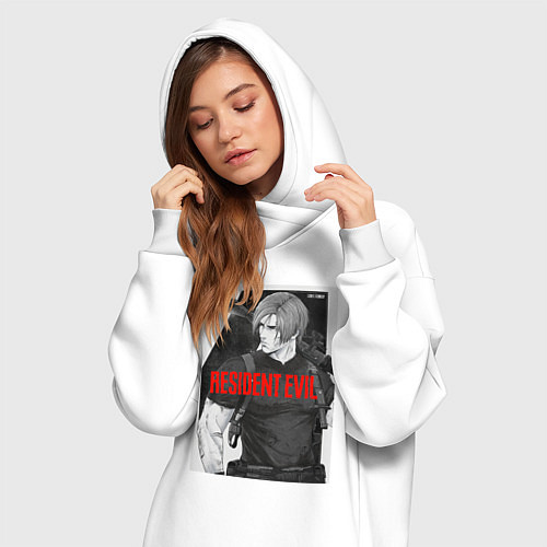 Женская толстовка-платье Леон с базукой - Resident / Белый – фото 3