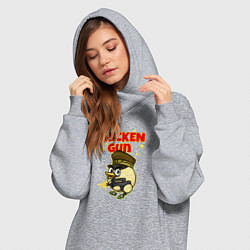 Женское худи-платье Chicken Gun - игра, цвет: меланж — фото 2