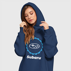 Женское худи-платье Subaru в стиле Top Gear, цвет: тёмно-синий — фото 2