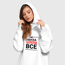 Женское худи-платье Пенза решает все, цвет: белый — фото 2
