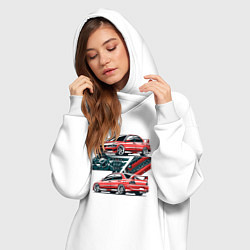 Женское худи-платье Mitsubishi Lancer Evolution IX V1, цвет: белый — фото 2