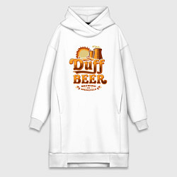 Женское худи-платье Duff beer brewing, цвет: белый