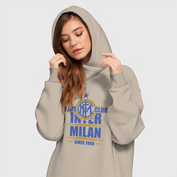 Женское худи-платье Inter Milan fans club, цвет: миндальный — фото 2