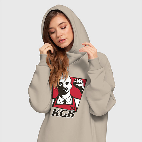 Женская толстовка-платье KGB Lenin / Миндальный – фото 3