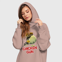 Женское худи-платье Chicken Gun logo, цвет: пыльно-розовый — фото 2
