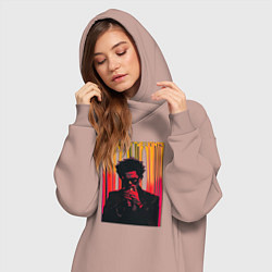 Женское худи-платье Blinded by the lights, цвет: пыльно-розовый — фото 2