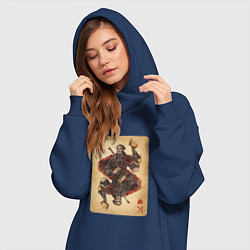 Женское худи-платье Fable III Герой Яснодола, король черви, цвет: тёмно-синий — фото 2