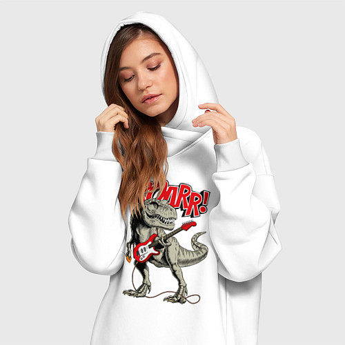Женская толстовка-платье Rock T Rex / Белый – фото 3