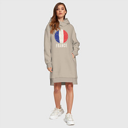 Женское худи-платье Футбол Франции, цвет: миндальный — фото 2
