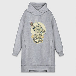 Женская толстовка-платье Рыцарь с пивной кружкой