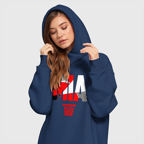 Женская толстовка-платье Miami buckets / Тёмно-синий – фото 3