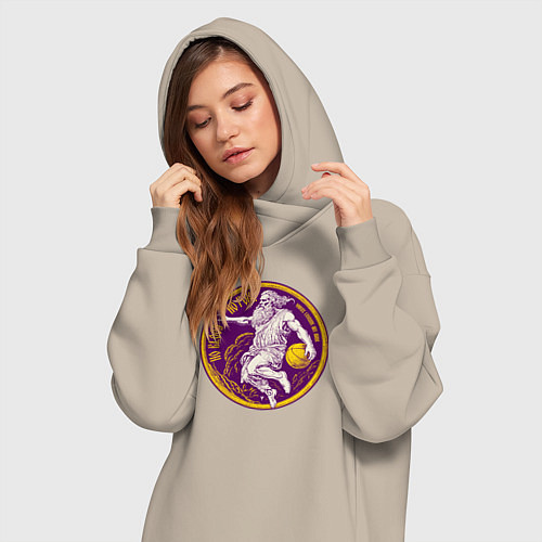 Женская толстовка-платье No blood no foul / Миндальный – фото 3