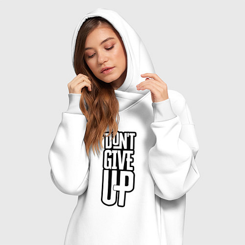 Женская толстовка-платье Dont give up / Белый – фото 3