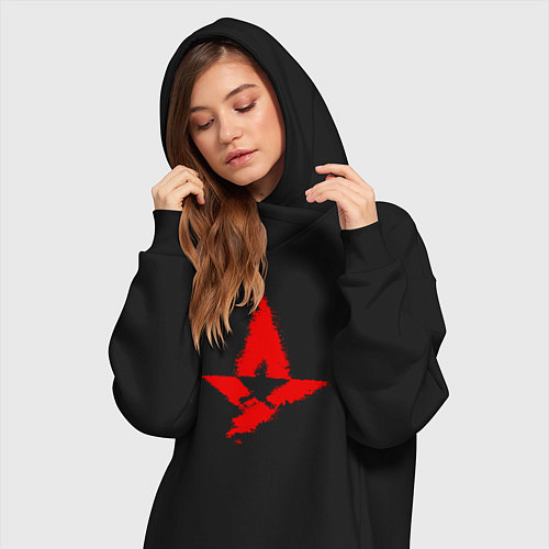 Женская толстовка-платье Astralis art / Черный – фото 3