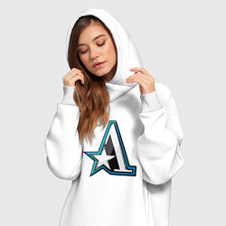 Женское худи-платье Team Aster logo, цвет: белый — фото 2