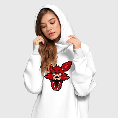 Женская толстовка-платье Пиксельный Фокси / Белый – фото 3