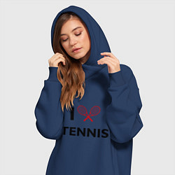 Женское худи-платье I Love Tennis, цвет: тёмно-синий — фото 2