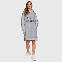 Женское худи-платье I Love Tennis, цвет: меланж — фото 2