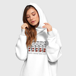 Женское худи-платье Lights out black, цвет: белый — фото 2