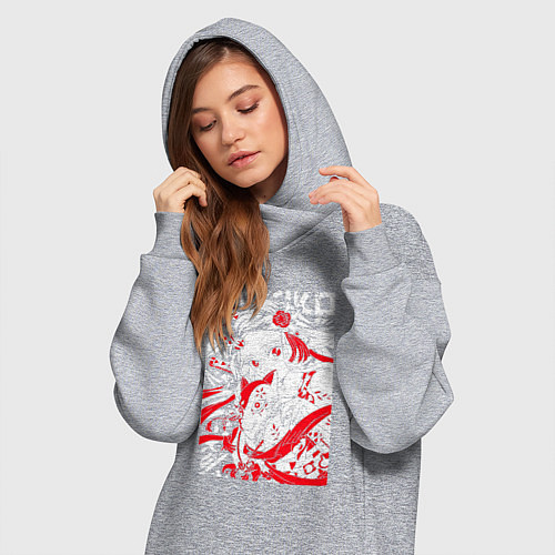 Женская толстовка-платье Незуко комадо - клинок / Меланж – фото 3