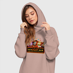 Женское худи-платье Пиццерия Фредди, цвет: пыльно-розовый — фото 2