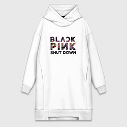 Женское худи-платье Blackpink logo Jisoo Lisa Rose Jennie, цвет: белый