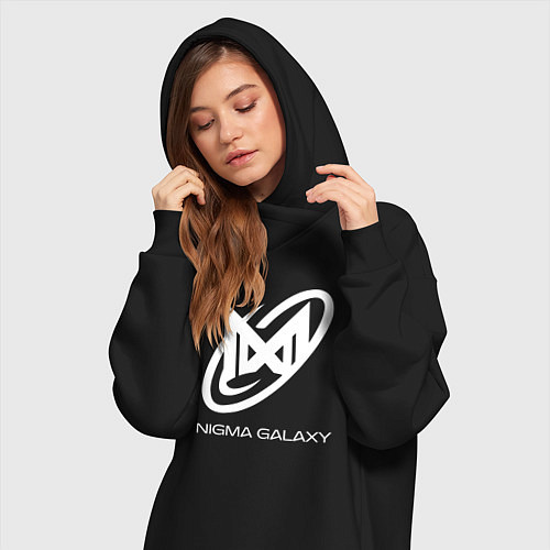 Женская толстовка-платье Nigma Galaxy logo / Черный – фото 3