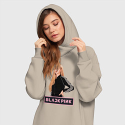 Женское худи-платье Блэкпинк Роза, цвет: миндальный — фото 2