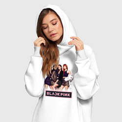 Женское худи-платье Rose Blackpink kpop, цвет: белый — фото 2