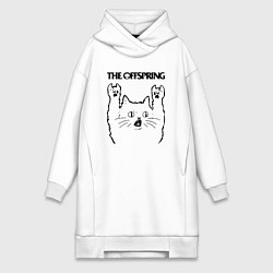 Женское худи-платье The Offspring - rock cat, цвет: белый