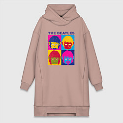 Женское худи-платье The Beatles color, цвет: пыльно-розовый