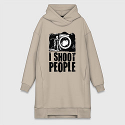 Женское худи-платье Shoot photographer, цвет: миндальный