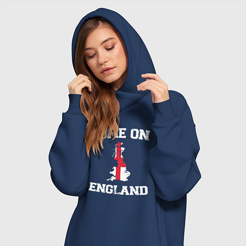 Женская толстовка-платье Come on England / Тёмно-синий – фото 3