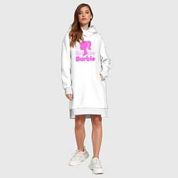 Женское худи-платье Логотип Барби объемный, цвет: белый — фото 2