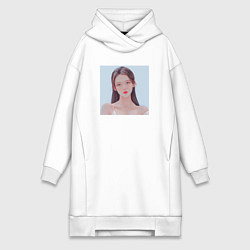 Женское худи-платье IU Red lips, цвет: белый