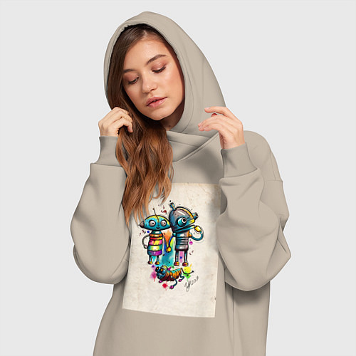 Женская толстовка-платье Machinarium / Миндальный – фото 3