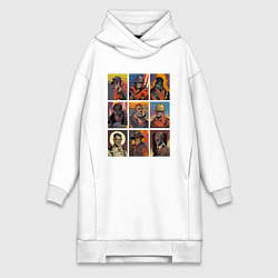 Женская толстовка-платье Team fortress 2 - портреты персонажей