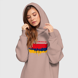 Женское худи-платье Flag Armenia, цвет: пыльно-розовый — фото 2