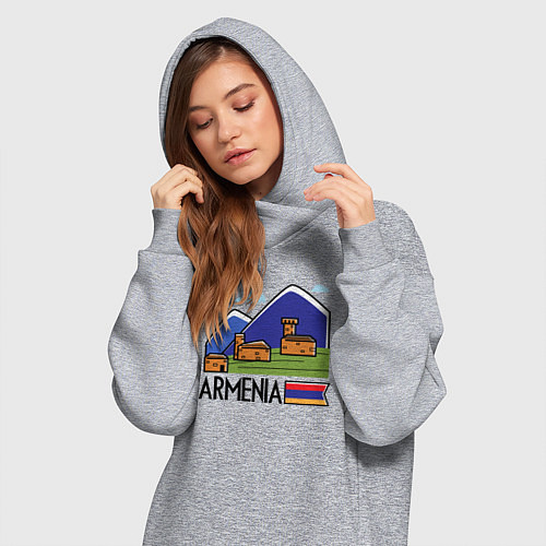 Женская толстовка-платье Горная Армения / Меланж – фото 3
