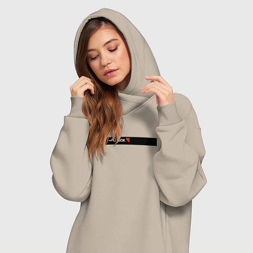 Женская толстовка-платье Омск города России / Миндальный – фото 3